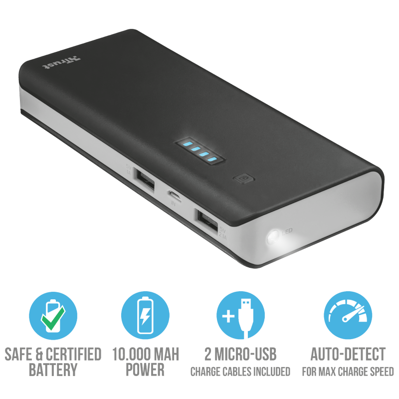 Bekijk afbeelding 4 van Trust Urban Primo powerbank, 10000 mAh